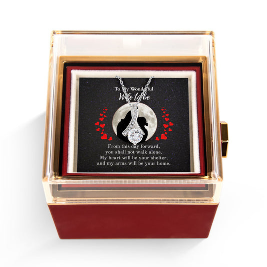 Shine On fulfillment-14K-white-gold-Alluring-Beauty-pendant-necklace-in-Rotating-Rose-Gift-Box-Wedding-Gift-for-Bride-from-Groom.

