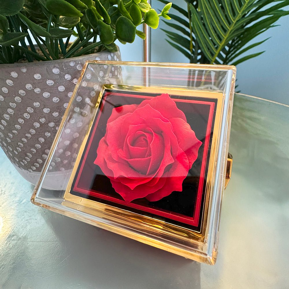 Rotating-Rose-jewelry-gift-box- with- rose-exposed.

