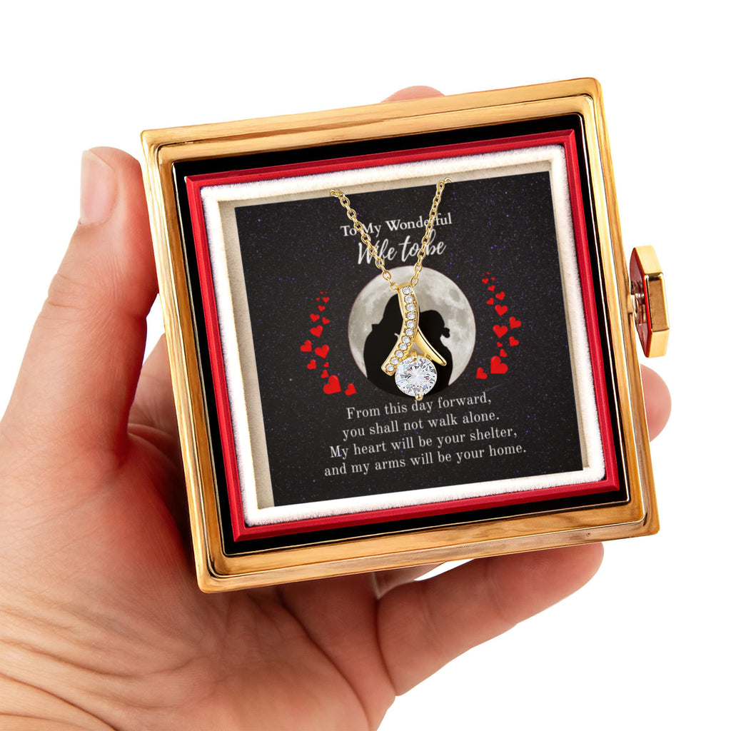Shine On fulfillment-18K-Yellow-gold-Alluring-Beauty-pendant-necklace-in-Rotating-Rose-Gift-Box-Wedding-Gift-for-Bride-from-Groom.
