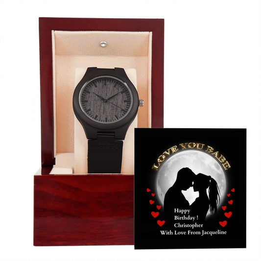 ShineOn Customizer Men's Wooden Watch  Birthday Gift for Boyfriend/Husband/lover / Default / Mahogany Style Luxury Box Men's Wooden Watch  Birthday Gift for Boyfriend/Husband/lover