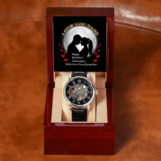 ShineOn Customizer Men's Wooden Watch  Birthday Gift for Boyfriend/Husband/lover / Default / Mahogany Style Luxury Box Men's Wooden Watch  Birthday Gift for Boyfriend/Husband/lover