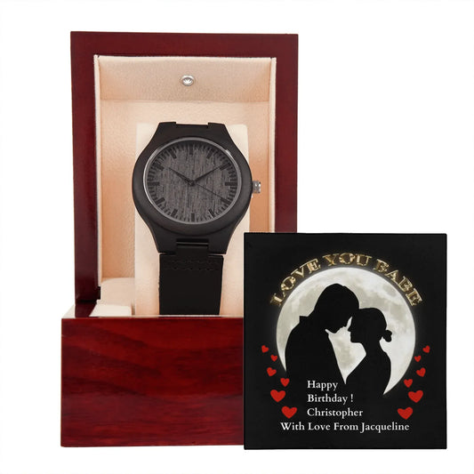 ShineOn Customizer Men's Wooden Watch  Birthday Gift for Boyfriend/Lover/Husband / Default / Mahogany Style Luxury Box Men's Wooden Watch  Birthday Gift for Boyfriend/Lover/Husband