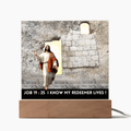 ShineOn Fulfillment Jewelry LED Corded Base Scripture Art, Led lit Acrylic Plaque, of the Risen Christ Leaving the Empty Tomb In Jerusalem.