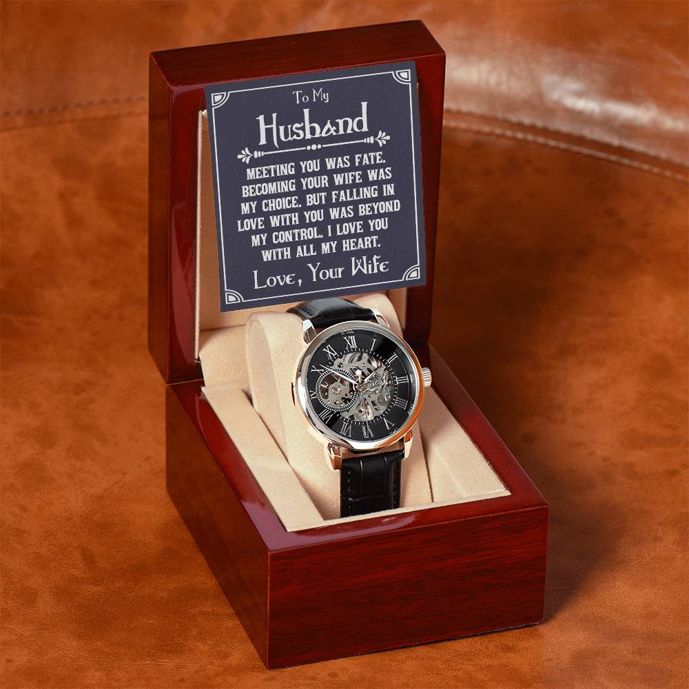 ShineOn Fulfillment Jewelry Luxury Box w/LED Openwork Watch Gift for husband from wife