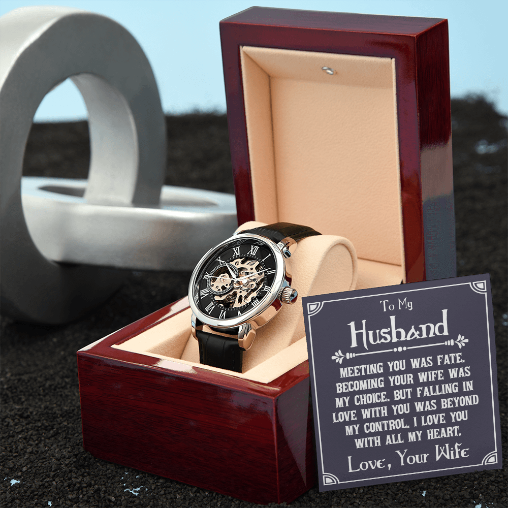 ShineOn Fulfillment Jewelry Luxury Box w/LED Openwork Watch Gift for husband from wife
