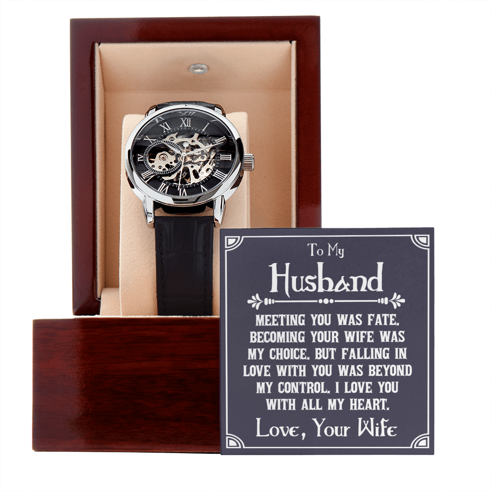 ShineOn Fulfillment Jewelry Luxury Box w/LED Openwork Watch Gift for husband from wife
