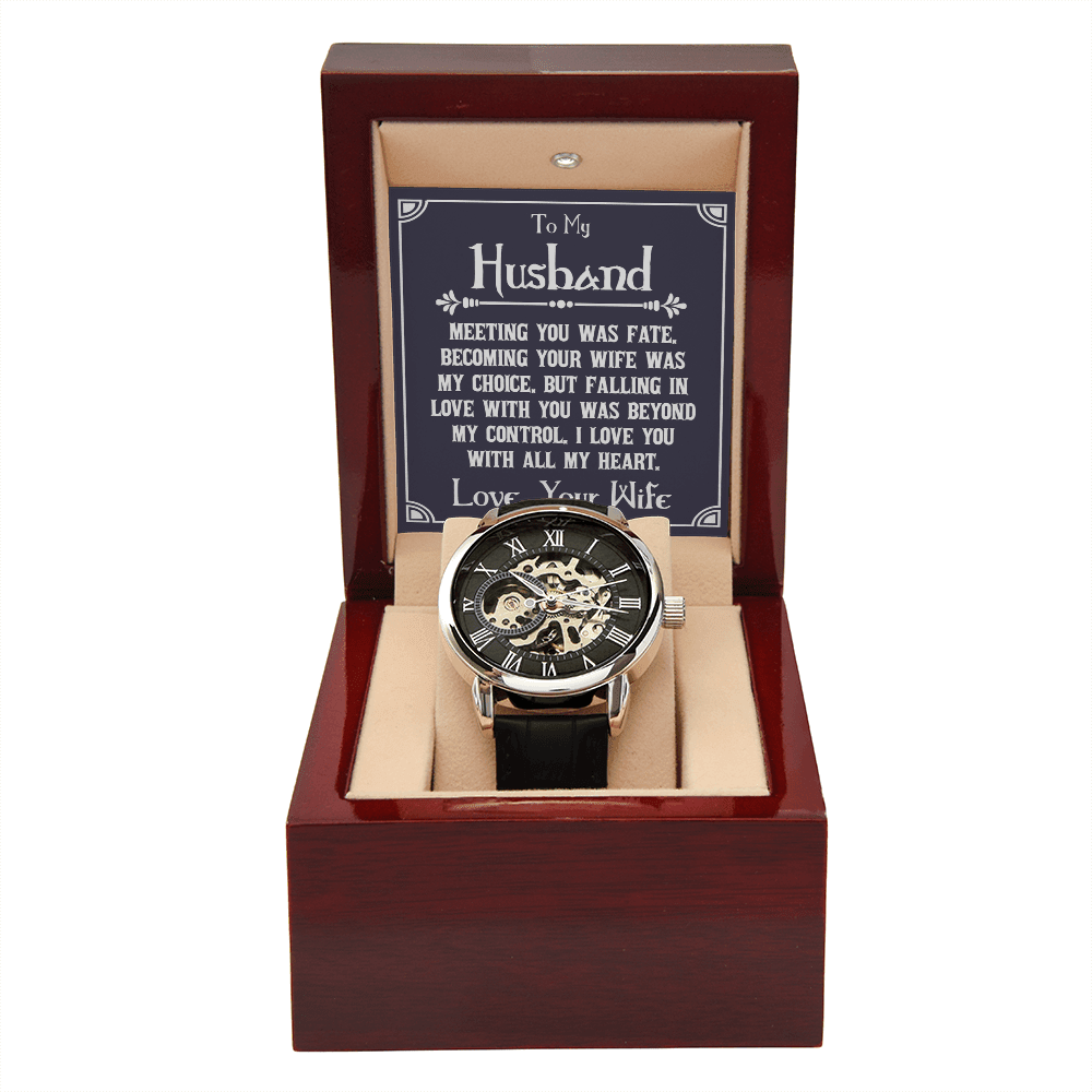 ShineOn Fulfillment Jewelry Luxury Box w/LED Openwork Watch Gift for husband from wife