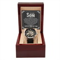ShineOn Fulfillment Jewelry Luxury Box w/LED Openwork Watch Gift for Son from Father